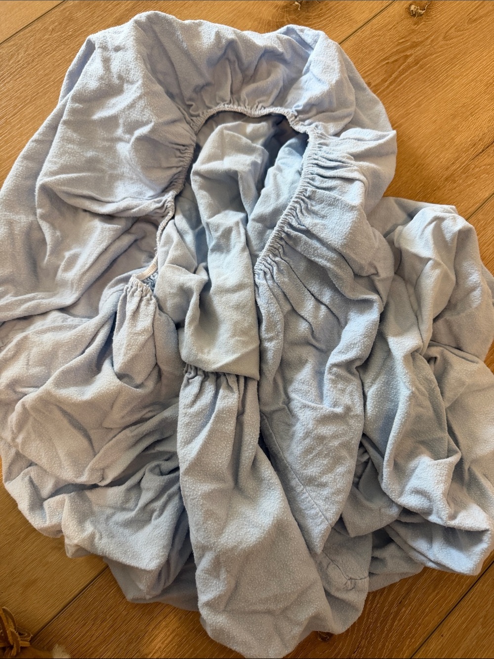 Light Blue Flannel Crib Sheet- Soft Gathered Cotton